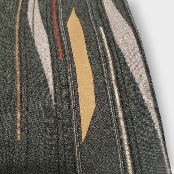 Vintage Norm Thompson 3D Knit Wool Blend  Sweater Grey Sz XL Grandpa 90s Cosby - Picture 5 of 13